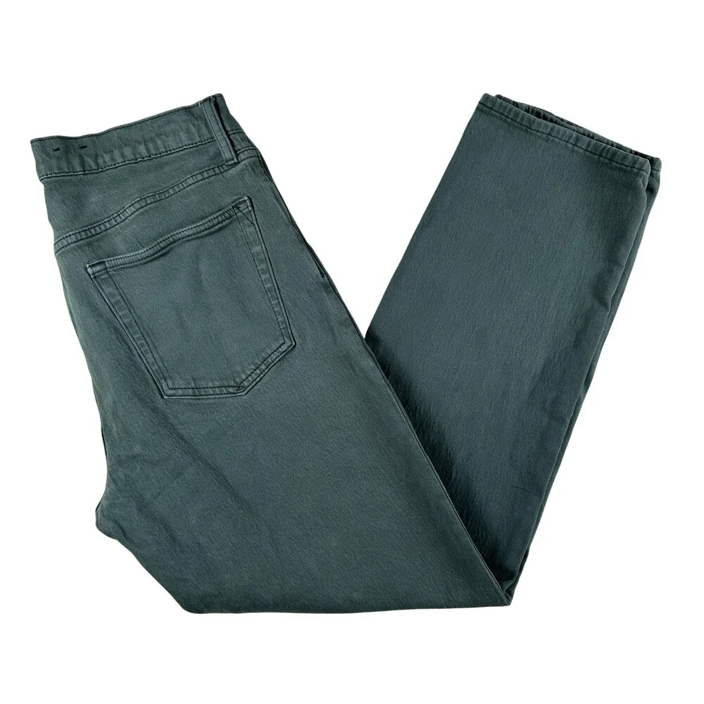 Gap GapFlex Straight Jeans Mens 33x30 Medium Wash Green Denim Stretch Zip Fly
